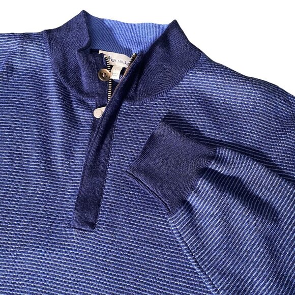 Peter Millar Extrafine Italian Merino Wool Needle Stretch Sweater 1/4 Zip - Picture 1 of 16